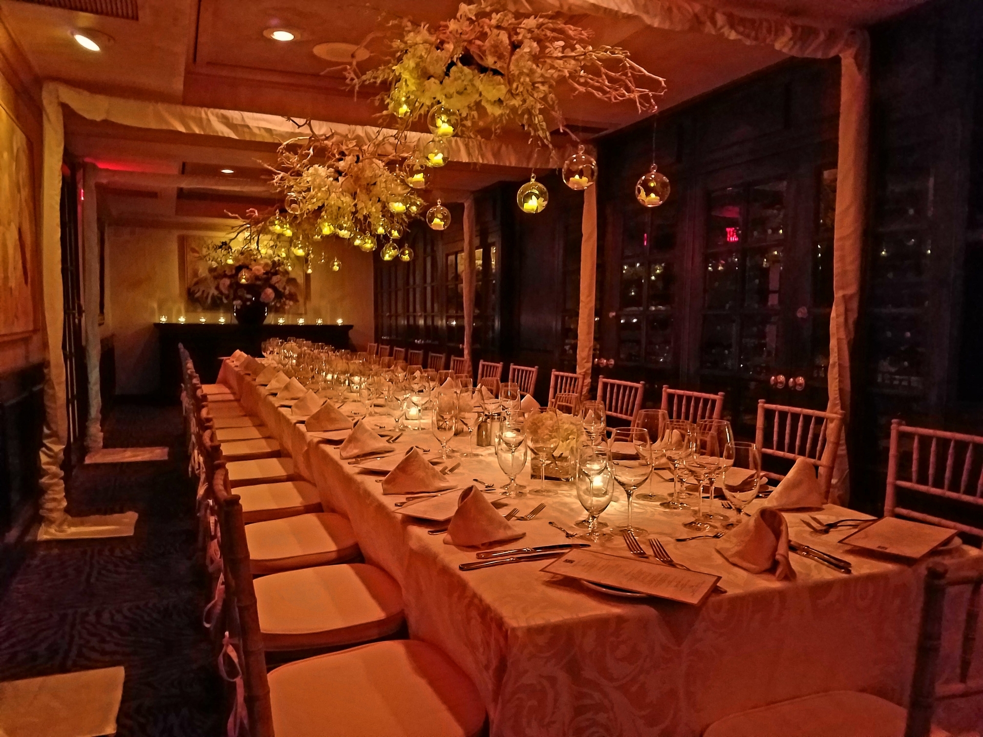 Piero's wine cellar room, an intimate private dining setting.