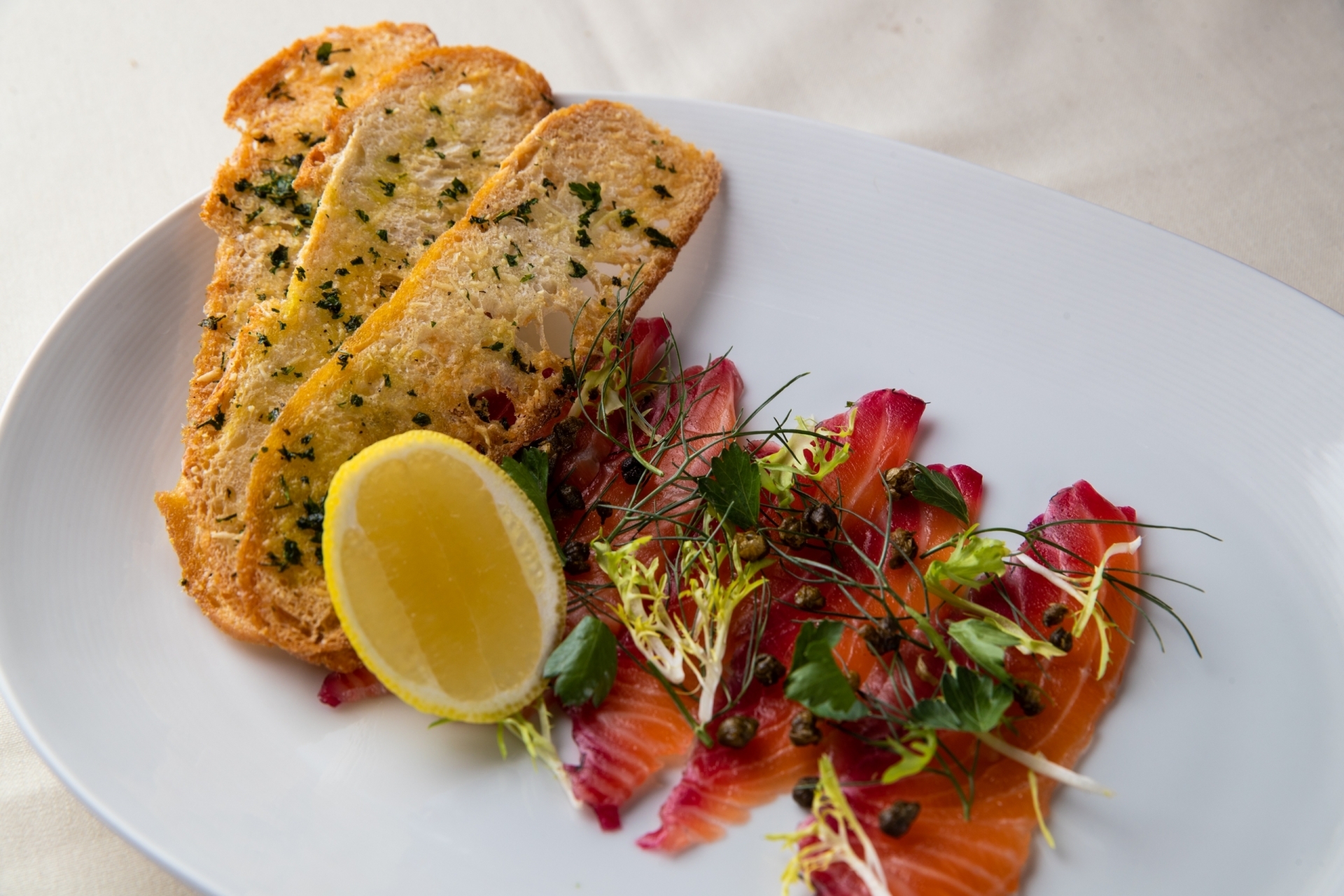 gravlox with toast points